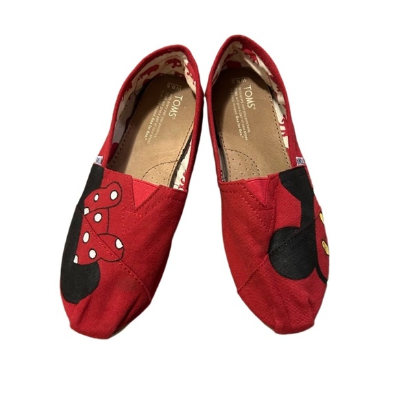TOMS Hand-Painted Mickey & Minnie Mouse Alpargata Flats - Picture 1 of 6